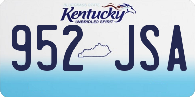 KY license plate 952JSA