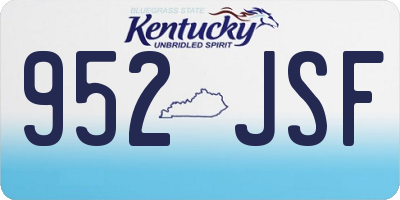 KY license plate 952JSF