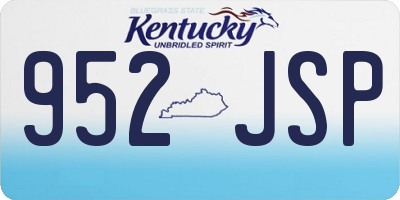 KY license plate 952JSP
