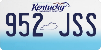 KY license plate 952JSS