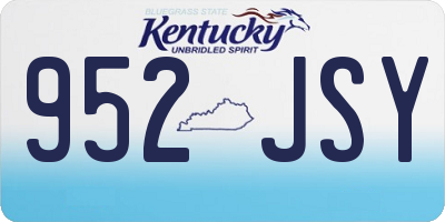 KY license plate 952JSY
