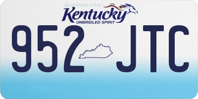 KY license plate 952JTC