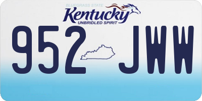 KY license plate 952JWW