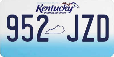 KY license plate 952JZD