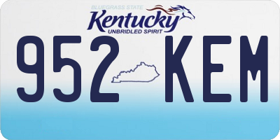 KY license plate 952KEM