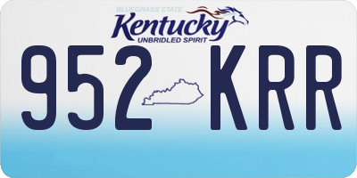 KY license plate 952KRR