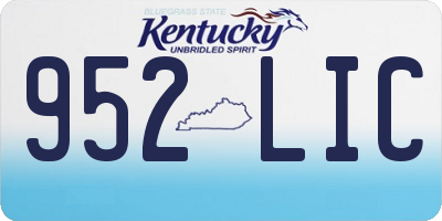 KY license plate 952LIC