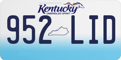 KY license plate 952LID