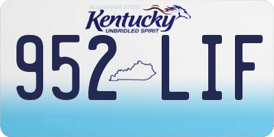 KY license plate 952LIF