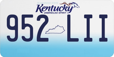 KY license plate 952LII