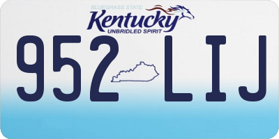 KY license plate 952LIJ