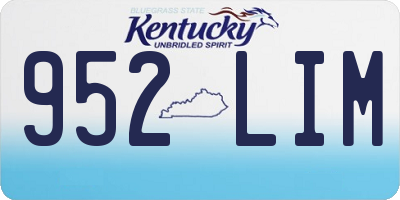 KY license plate 952LIM