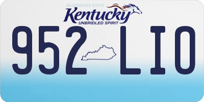 KY license plate 952LIO