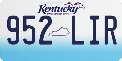 KY license plate 952LIR