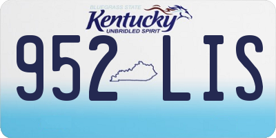 KY license plate 952LIS