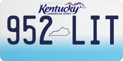 KY license plate 952LIT