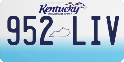 KY license plate 952LIV