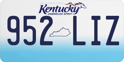 KY license plate 952LIZ