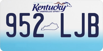 KY license plate 952LJB
