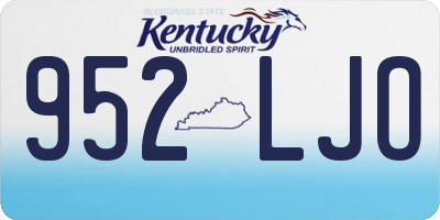 KY license plate 952LJO
