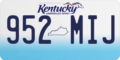 KY license plate 952MIJ