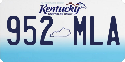 KY license plate 952MLA
