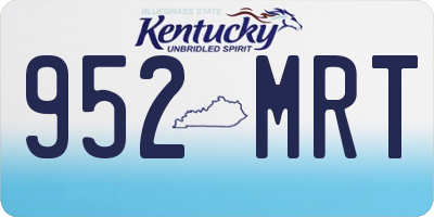 KY license plate 952MRT