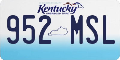 KY license plate 952MSL