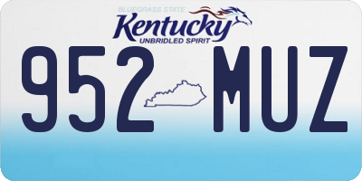 KY license plate 952MUZ