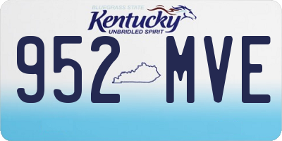 KY license plate 952MVE