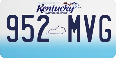 KY license plate 952MVG