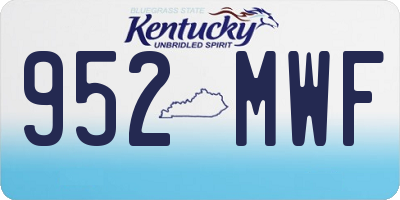 KY license plate 952MWF
