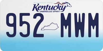 KY license plate 952MWM