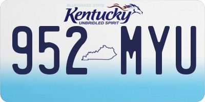 KY license plate 952MYU