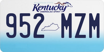 KY license plate 952MZM