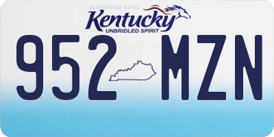 KY license plate 952MZN