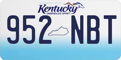 KY license plate 952NBT