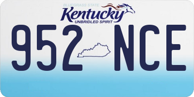 KY license plate 952NCE