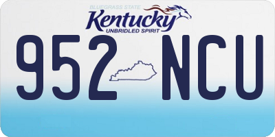 KY license plate 952NCU