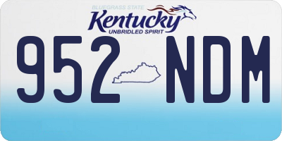 KY license plate 952NDM