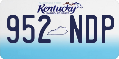 KY license plate 952NDP
