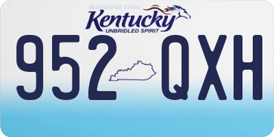 KY license plate 952QXH