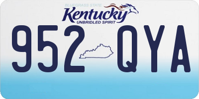 KY license plate 952QYA