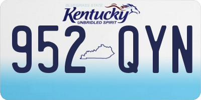 KY license plate 952QYN