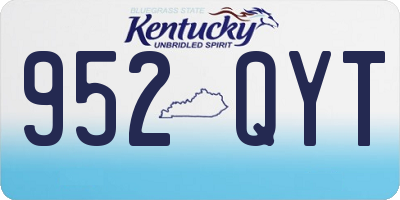 KY license plate 952QYT