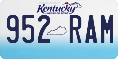 KY license plate 952RAM