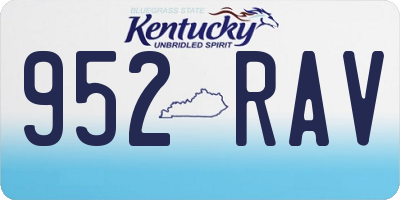 KY license plate 952RAV