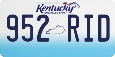 KY license plate 952RID