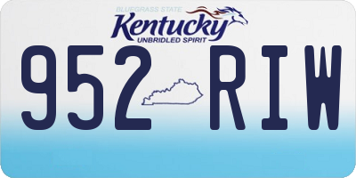 KY license plate 952RIW