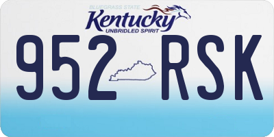 KY license plate 952RSK